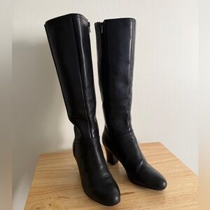 Nine West Black Leather Knee-High Boots – Size 6.5M